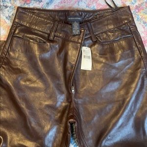 Banana republic brown leather pants